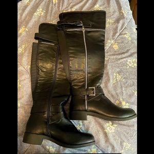 Over the knee wide calf boots